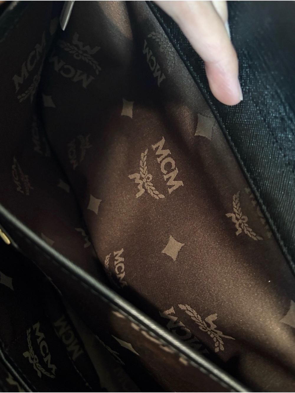 MCM Black Saffiano / Crosshatched Leather Double-Zip Structured Satchel Like New - Picture 12 of 14